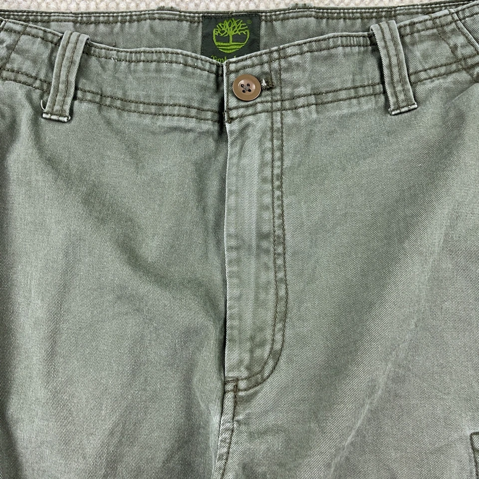 Pantalones Cortos Carga Timberland De Colección Hombres 34 Verde Suelto Militar Ejército Y2K Oliva Musgo Foto 4 de 4