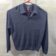 Dockers Polo Dad Sweater Textured Dark Gray Men's Sze XL Long Sleeve Pullover