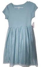 Girls XL 14-16 layered tutu dress short sleeve green with silver metallic Y20 