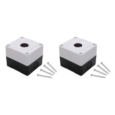 2 PCS Push Button Switch Control Station Box 22mm 1NO 1NC Waterproof Black