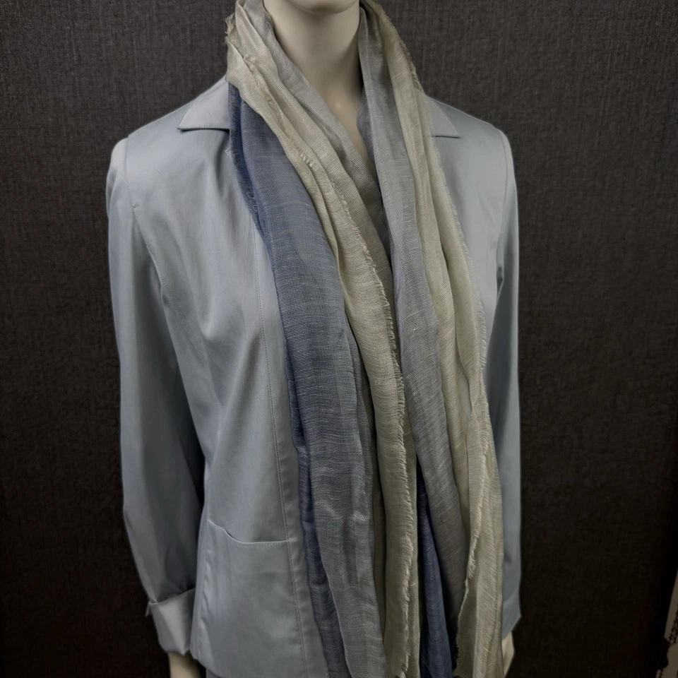 Doncaster Women's Light Blue Suit Set Dress Pants and Jacket + scarf, size: 10P - Image 3 of 4