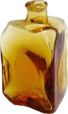 Dollhouse Amber Glass Triangle Bottle 1:12 Scale Miniature Decoration Drinks