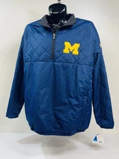 Michigan Wolverines Franchise Club Mens Half Zip Pull Over Jacket Navy XX Large