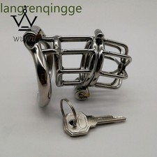 Male Stainless Steel Stealth Lock Male Chastity Device Cage Ring Lock Belt