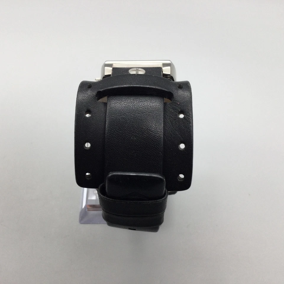 Reloj Troy Lee Designs Hombre 37mm Tono Plateado Esfera Roja Correa Cuero Batería Nueva Foto 4 de 4