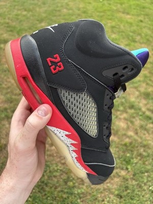 Size 9.5 - Jordan 5 Retro Top 3 Black 2020 CZ1786-001 194274905304
