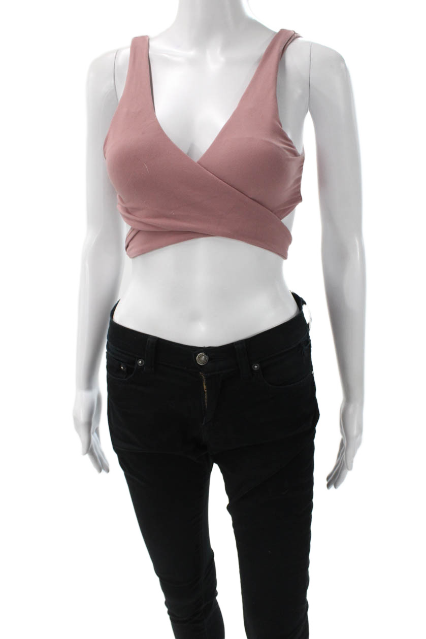 Lululemon Womens Sports Bra Pink V-Neck Tie Back Polyester Size 6Free Shipping in US $100+ Orders | $6.95 Orders Below