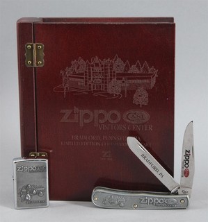 UNUSED Vintage 1997 CASE Knife & ZIPPO Lighter Set Visitors Center Commemorative