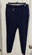 BNWT WOMEN'S BROOKS BROTHERS TOLLEGNO 1900 WOOL FABRIC NAVY BLUE PANT US SIZE 12