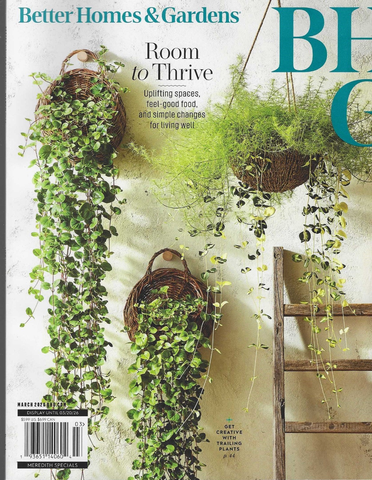 Better Homes & Garden Magazine March 2026 Room to Thrive
