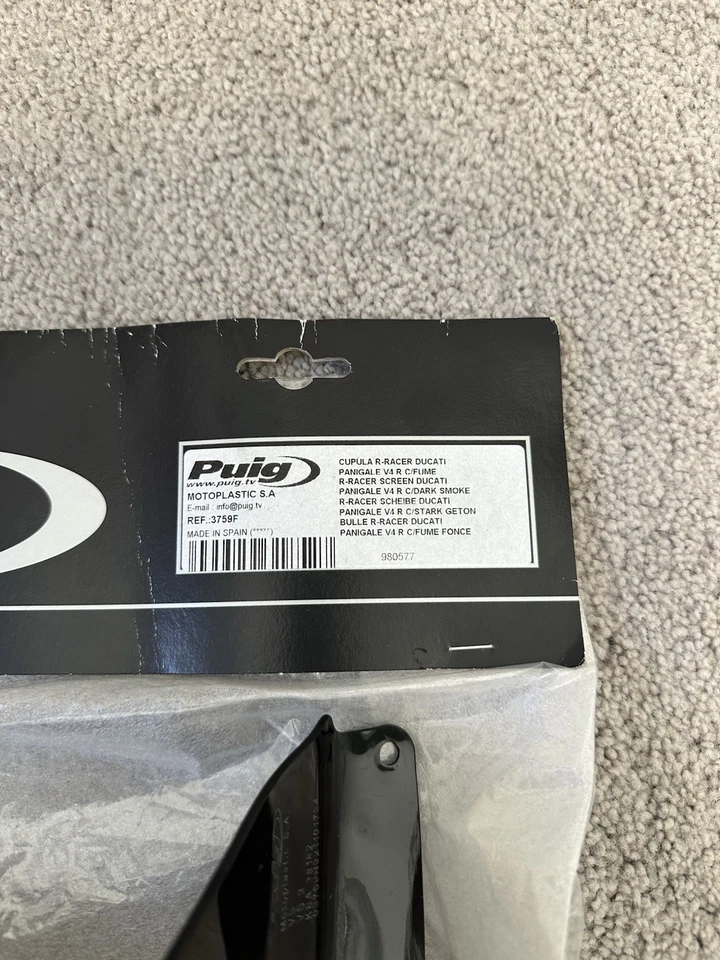 Ducati Panigale V4/S/R Puig R-Racer 2018-24 parabrisas negro nuevo Foto 2 de 3
