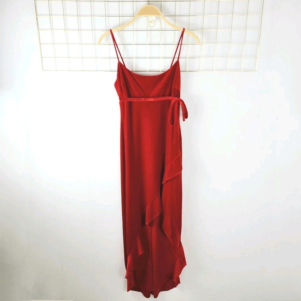 Frederick's of Hollywood Womens Dress Small 90s Vtg Velvet USA Ruffle- Read - Image 2 of 4