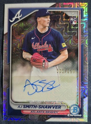 2024 Bowman Chrome Mega AJ SMITH-SHAWVER R.C. MOJO REFRACTOR AUTO 101/150 BRAVES