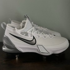 Nike Force Zoom Trout 9 Elite Metal Baseball Cleats White Mens Size 8 FB2906-102