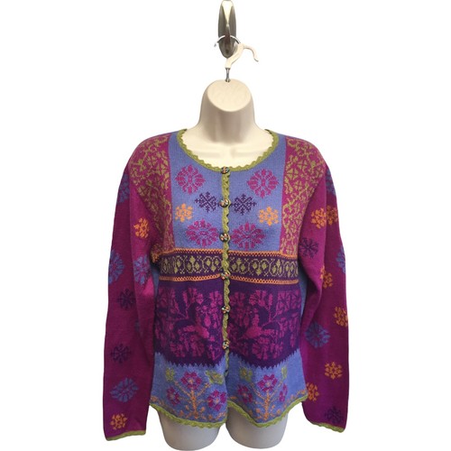Wear Cardigan Sweater Floral Intarsia 