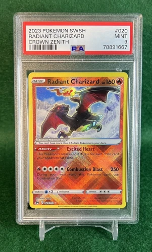 2023 Pokémon TCG Radiant Charizard Crown Zenith 020/159 Holo Rare PSA MINT 9