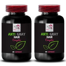 Vibrant Color - GRAY HAIR COMPLEX - Saw Palmetto Glow 2 Bottles 120 Capsule