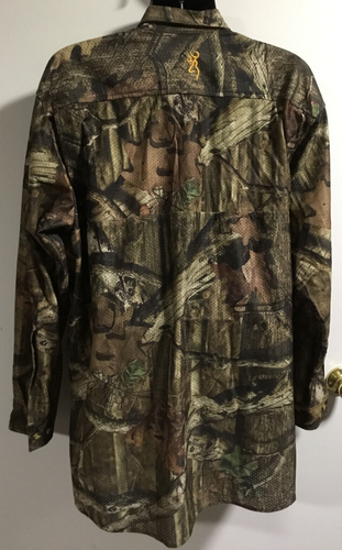 Browning Wasatch Long Sleeve Mesh Mossy Oak Camouflage Lite Shirt - 2XL - Picture 7 of 8