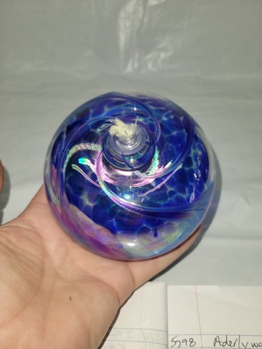 handblown oil candle lamp Irredesent glass signed nuance new orleans 2005 # 5325 - Picture 19 of 24