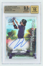 2021 Bowman Chrome Positional Promise Autos Refractors /99 Zac Veen BGS 9.5 w 10