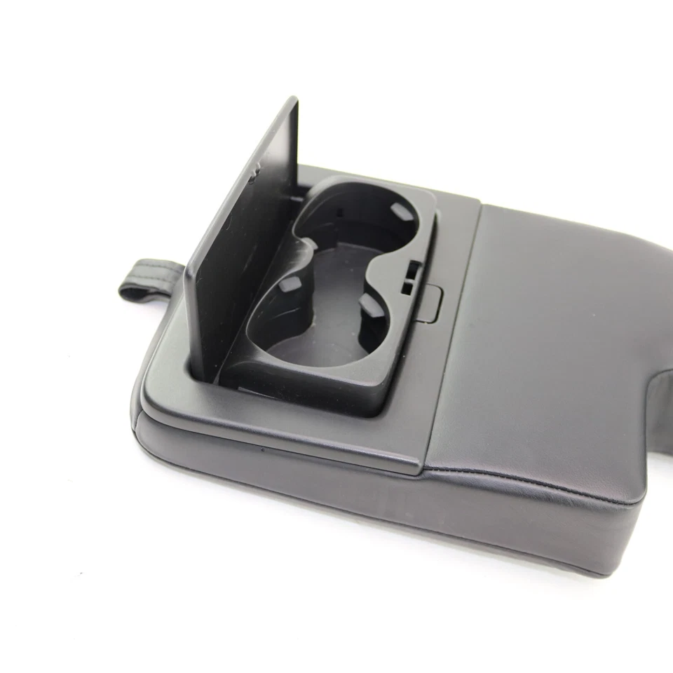 Apoyabrazos/soporte trasero de cuero negro Volvo OEM para XC90 16-24 Foto 2 de 3