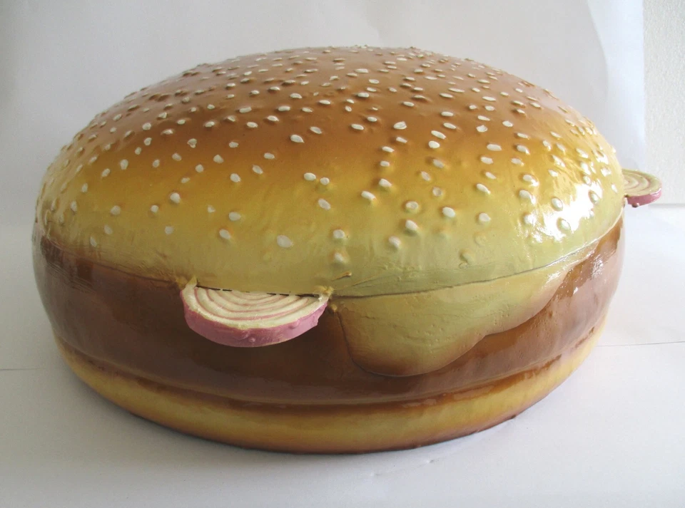 Huge Iron Hamburger advertisement trade store display sign full body detailed - Image 3 of 4