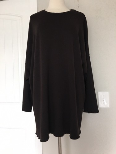 ELEMENTE CLEMENTE WOOL BLEND DARK BROWN TUNIC SWEATER SIZE EG 18/20/22