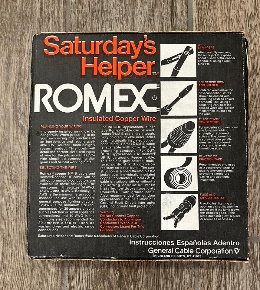 12/2 NOS Romex NonMetallic Electrical Wire NMB Copper Wire 50 FT UL