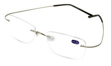 Lightweight Slim Rimless Wire Reader - Flexible Reading Glasses Anti-Reflective