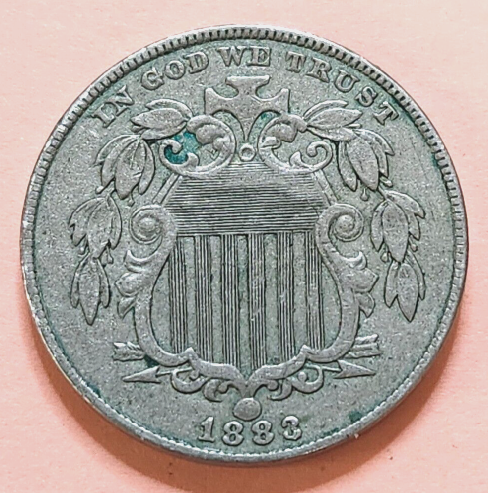 1883 Shield Nickel - High Grade - Slight PVC Green Spots | eBay