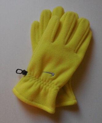 Nike Sport Fleece Gloves Yellow/Silver YOUTH Medium