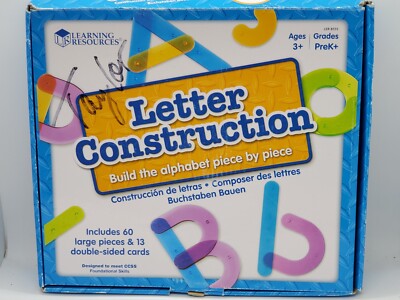 Alphabet pieces Learning Resources Letter Construction PreK 3+ cards and shapes