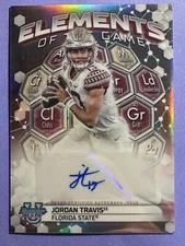 2023 Bowman Best University Jordan Travis Elements Of The Game Auto #/75