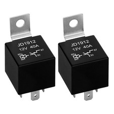 2 Pack JD1912 Car Relay, 12V 40A, 4 Pins SPST, Automotive Switches and Starters