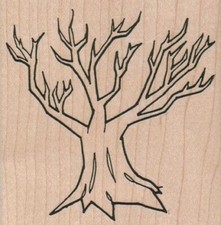 Tree With No Leaves 3 1/4 x 3 1/4" Rubber Stamp, Plant Stamp, Tree Stamp