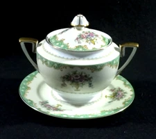 Noritake Sugar Bowl w/ lid & underplate