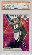 2020 Panini Mosaic Jalen Reagor NFL Debut No Huddle Pink #7/20 PSA 10 GEM MINT