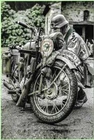 Wehrmacht German Military Police with BMW Motorcycle WW2 WWII Re-Print 5x7