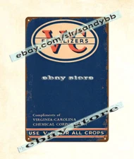 VC Fertilizers Virginia-Carolina Chemical Corporation metal tin sign collectible