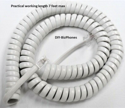 Iwatsu Phone Handset Cord Gen 3 Adix IX 12KTD 24KTD Curly Receiver White 12Ft