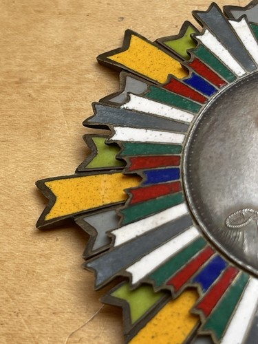 CHINA,MILITARY UNKNOWN PROVINCE,WAR LORDS,BREAST STAR,SILVER,ENAMEL,SIZE 89mm.. - Picture 4 of 13