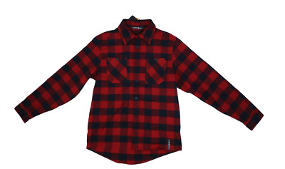 Sitka Gear Brick Plaid Long Sleeve Button Up Flannel Riser Work Shirt Mens M