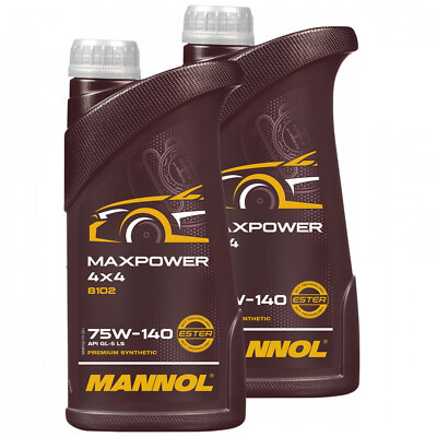 MANNOL Getriebeöl Maxpower 4x4 75W-140 API GL 5 LS 2x 1 Liter JEEP KIA Schalt Öl