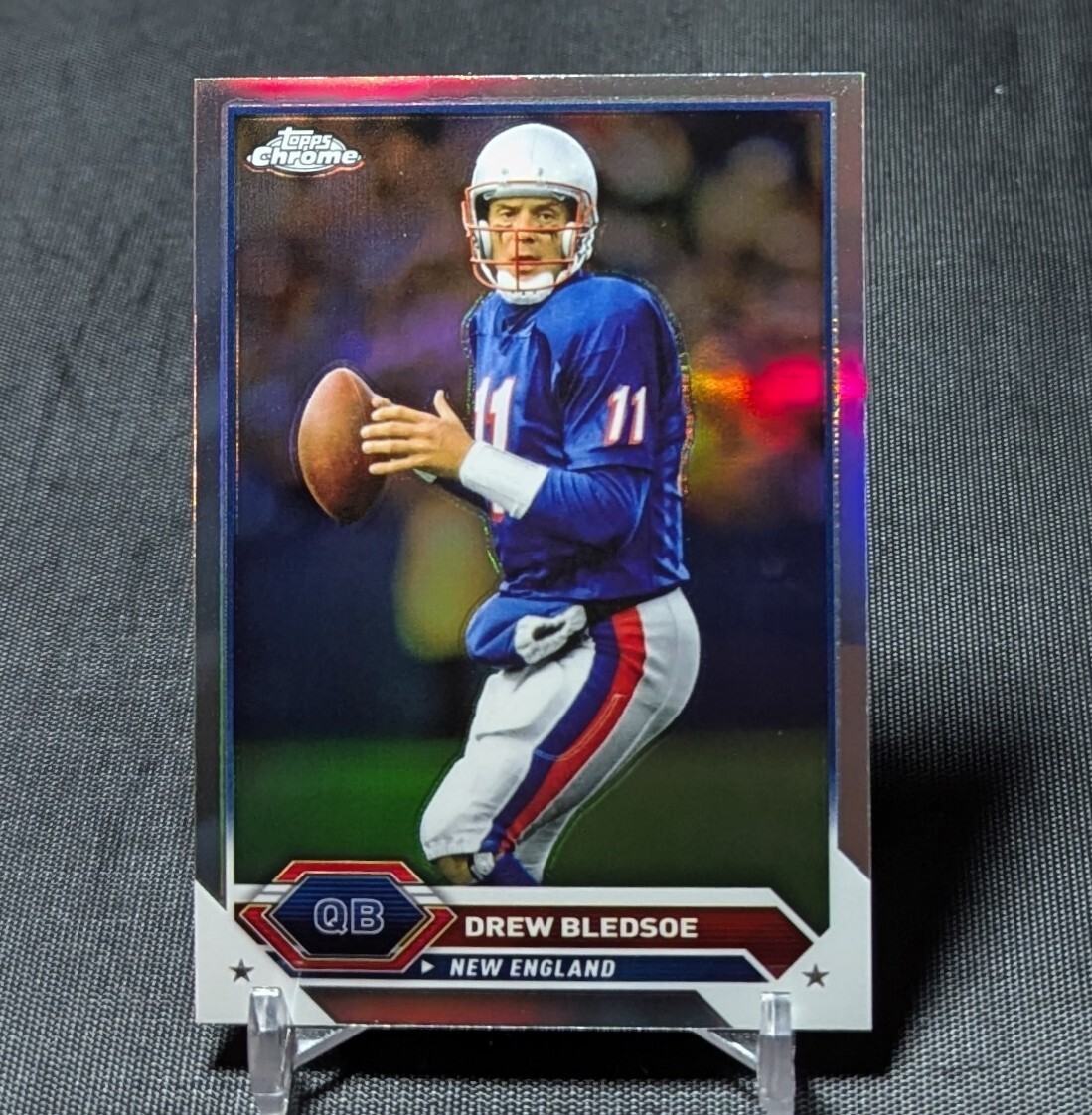 Drew Bledsoe Chrome Refractor 2023 Topps Composite Card #22 New England Patriots