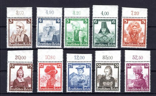 DR-3.Reich 588/97 Gold Upper Margin With Fold, Sonst MNH Unstamped (K1424