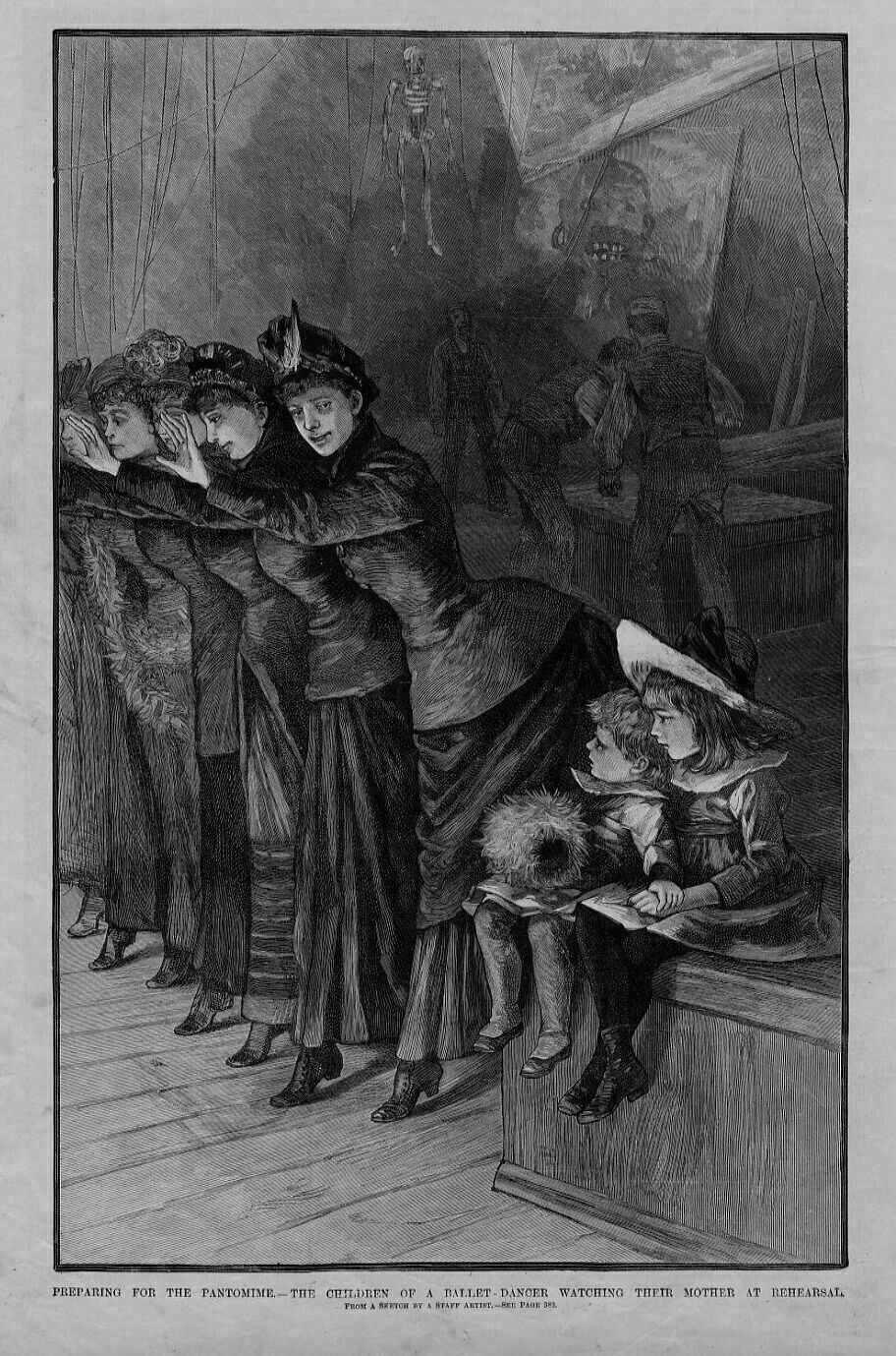 BALLET DANCER REHEARSAL PREPARING FOR THE PANTOMIME CHILDREN WATCH THEIR MOTHER