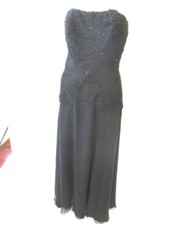 Jovani  Strapless Black Beaded   Silk Gown  Size 12 Worn once!