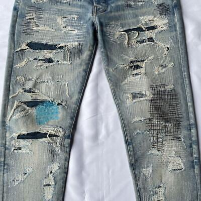 AMIRI ALL OVER REPAIR JEAN INDIGO 32 | eBay AMIRI ALL OVER REPAIR JEAN INDIGO 32 | eBay