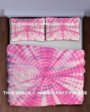 Housse De Couette Mandala Tie Dye Shibori Rose King Avec 2 Taies D'Oreiller