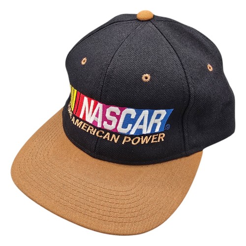 Vintage NASCAR Pure American Power Strapback Hat Khaki Black - Picture 2 of 9